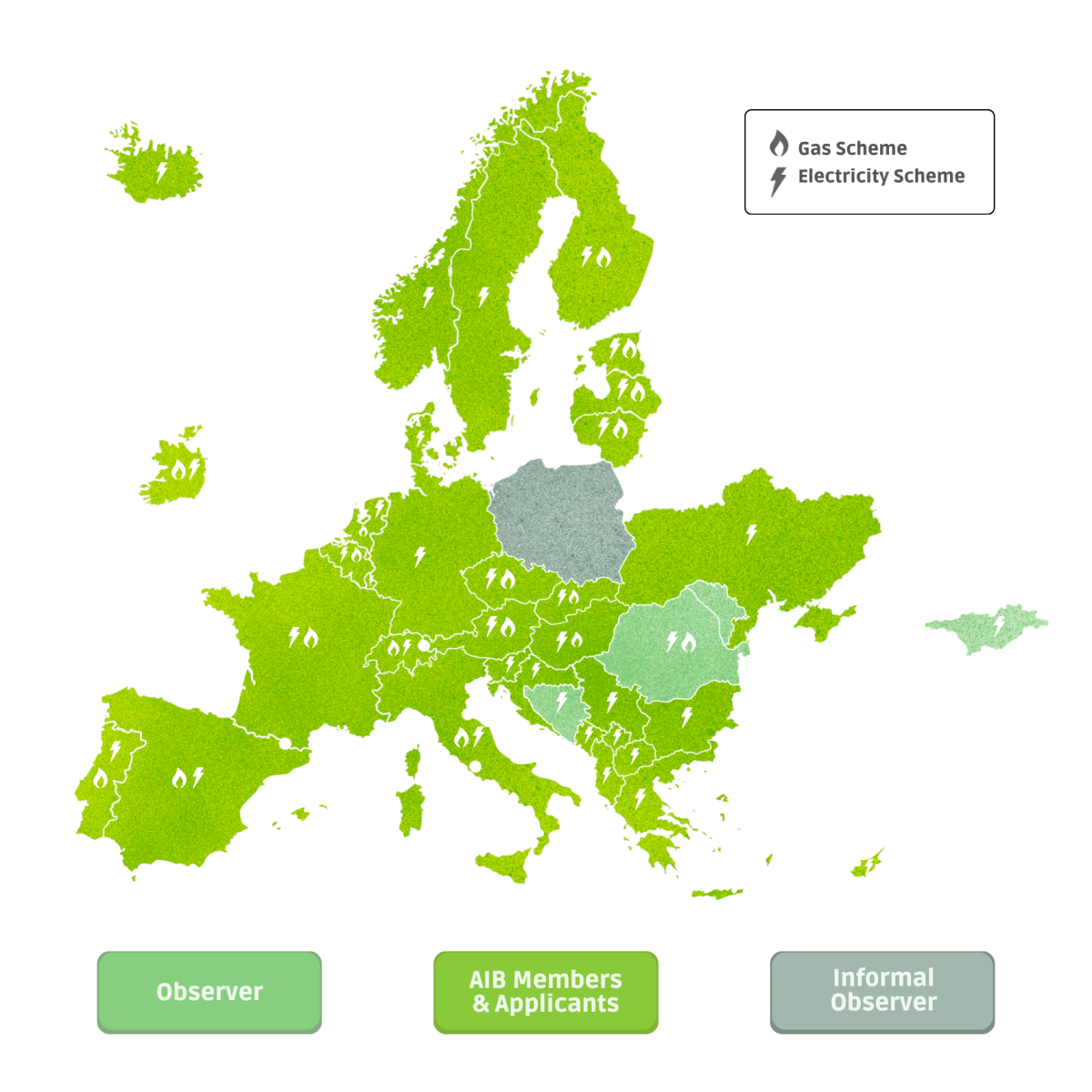 AIB Members on a Map of Europe, August 2026