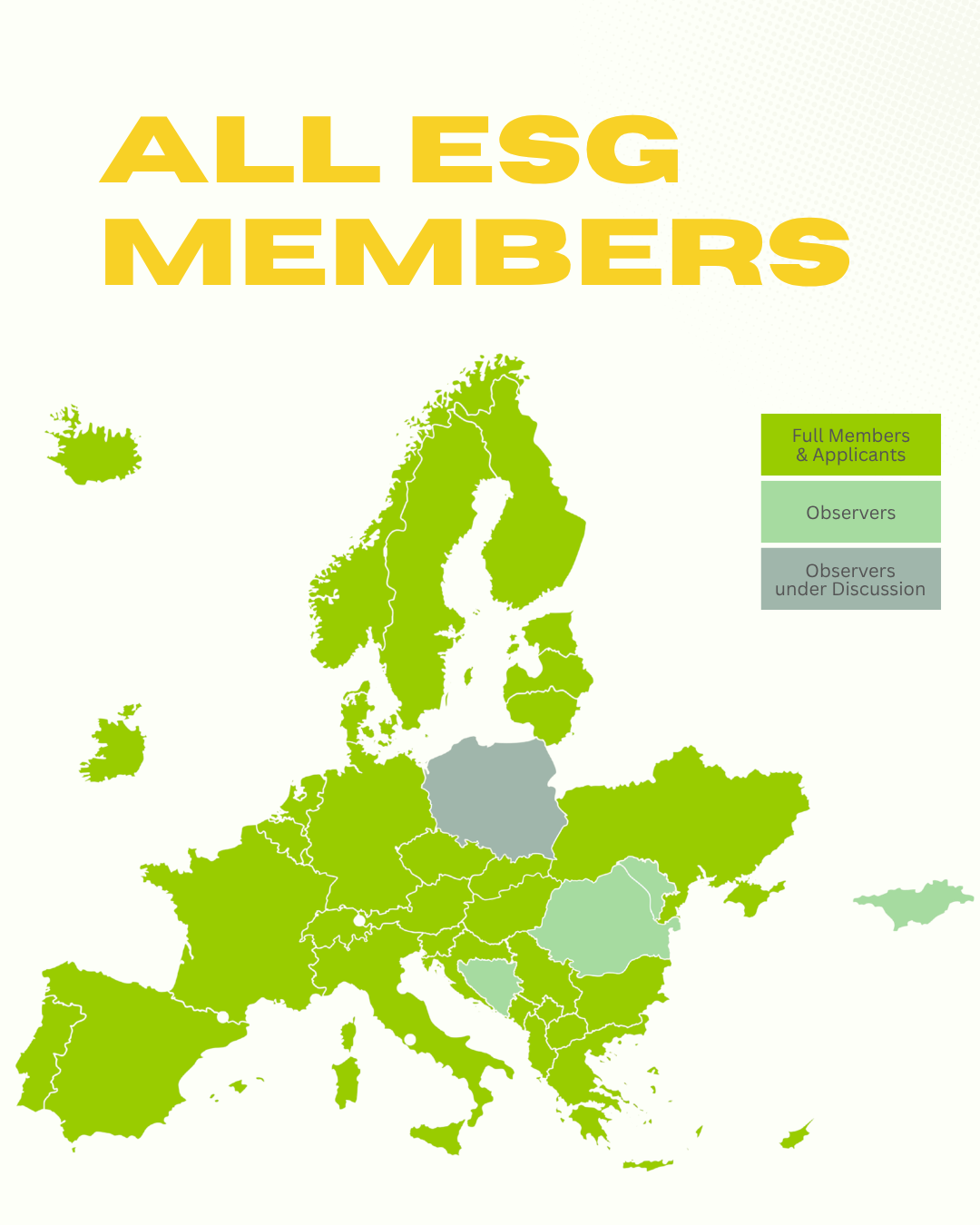 Europe Map of all AIB ESG Members, July 2026